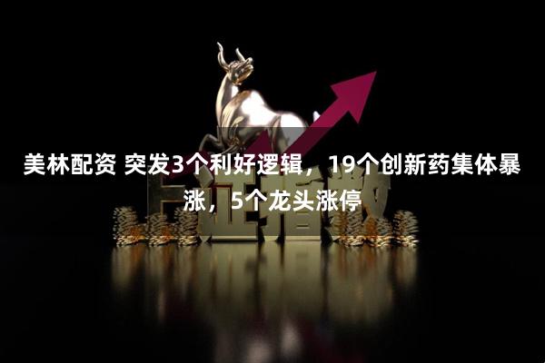 美林配资 突发3个利好逻辑，19个创新药集体暴涨，5个龙头涨停